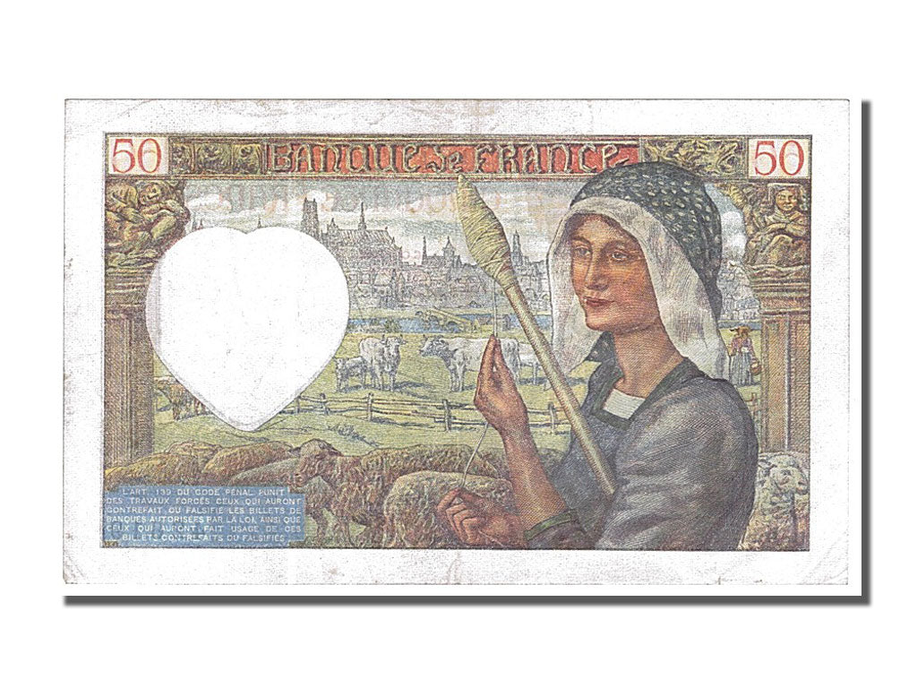 Banknote, France, 50 Francs, 50 F 1940-1942 ''Jacques Coeur'', 1940, 1940-09-26
