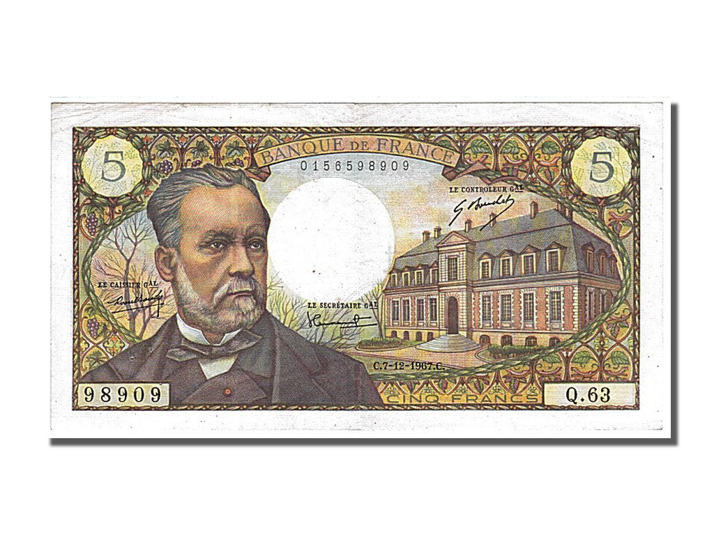 Banknote, France, 5 Francs, 5 F 1966-1970 ''Pasteur'', 1967, 1967-12-07
