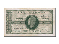 France, 1000 Francs, 1943-1945 Marianne, 1945, KM #107, AU(50-53), 90D, Fayette.