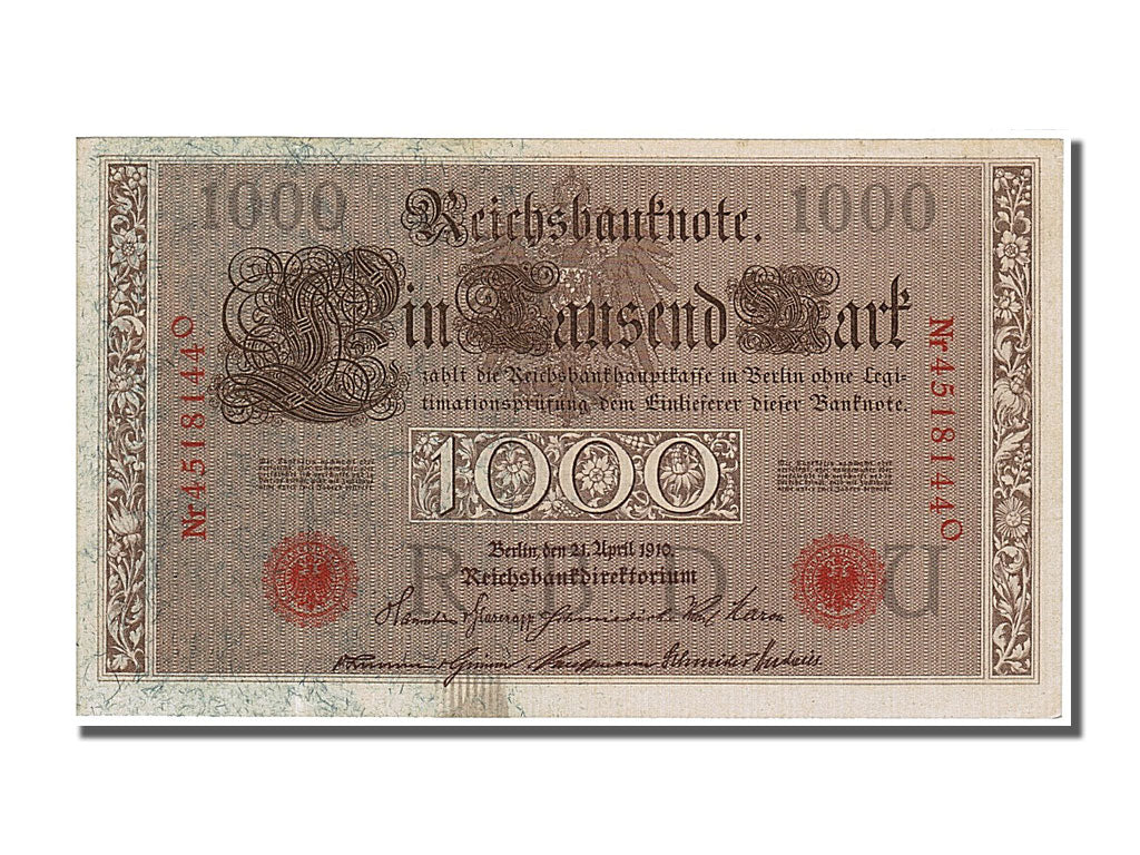 Germany, 1000 Mark, 1910, KM #44b, 1910-04-21, UNC(63), O