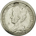 Moneta, Holandia, Wilhelmina I, 25 Cents, 1914, AU(55-58), Srebro, KM:146