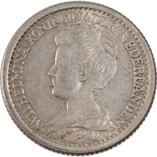 NETHERLANDS, 25 Cents, 1918, KM #146, AU(55-58), Silver, 19, 3.54