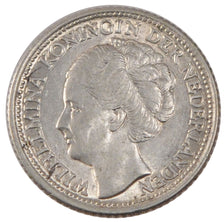 NETHERLANDS, 25 Cents, 1943, Philadelphia, KM #164, AU(55-58), Silver, 19, 3.58