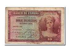 Banknot, Hiszpania, 10 Pesetas, 1935, EF(40-45)