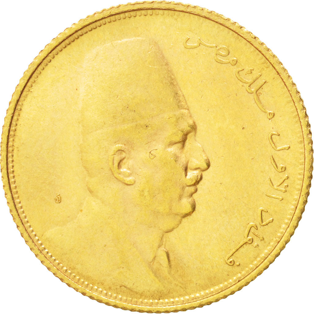 Egypt, Fuad I, 50 Piastres, 1923, British Royal Mint, AU(55-58), Gold, KM:340