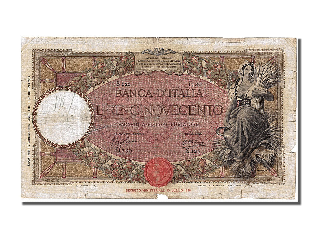 Italia, 500 Lire, 1935, 1935-06-17, B+