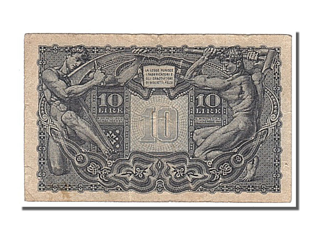 Italy, 10 Lire, 1944, KM #32a, 1944-11-23, EF(40-45), 0030