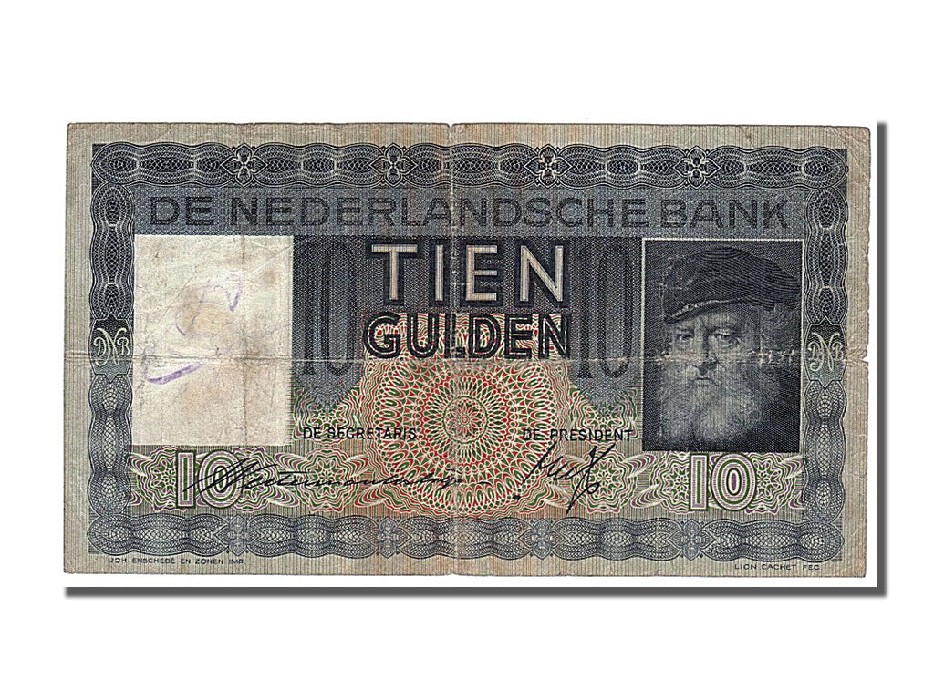 Netherlands, 10 Gulden, 1937, KM #49, 1937-12-15, VF(20-25), NU