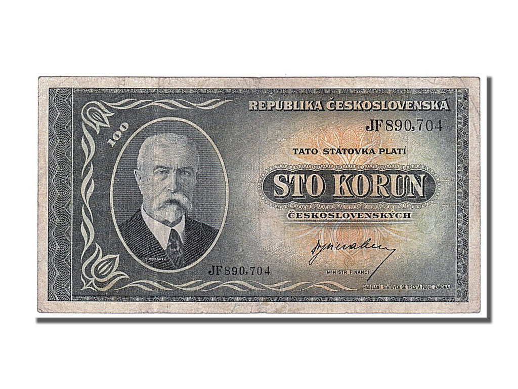 Czechoslovakia, 100 Korun, 1945, KM #63a, EF(40-45), JF