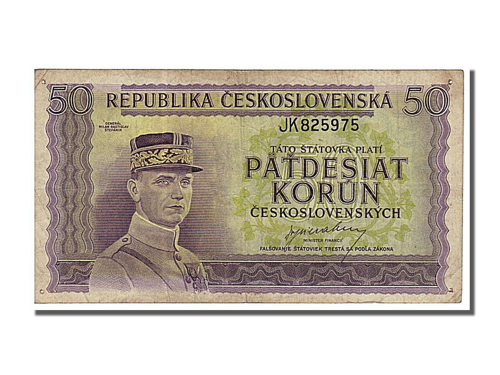 Czechoslovakia, 50 Korun, 1945, KM #62a, EF(40-45), JK