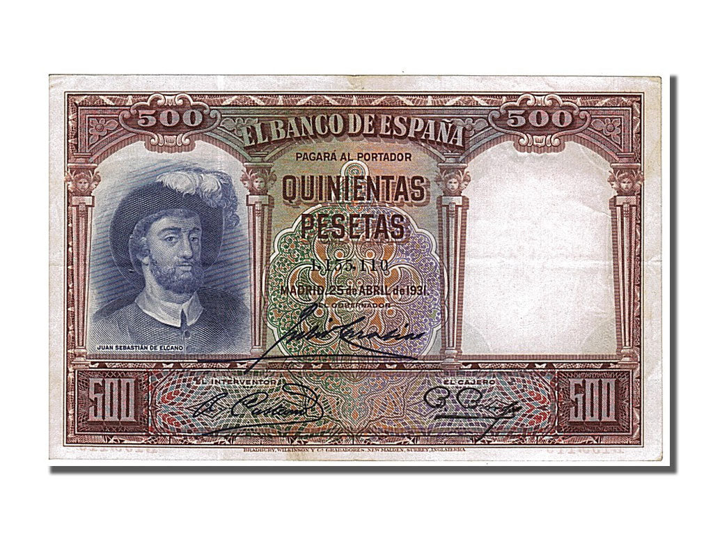 Banknote, Spain, 500 Pesetas, 1931, 1931-04-25, KM:84, EF(40-45)