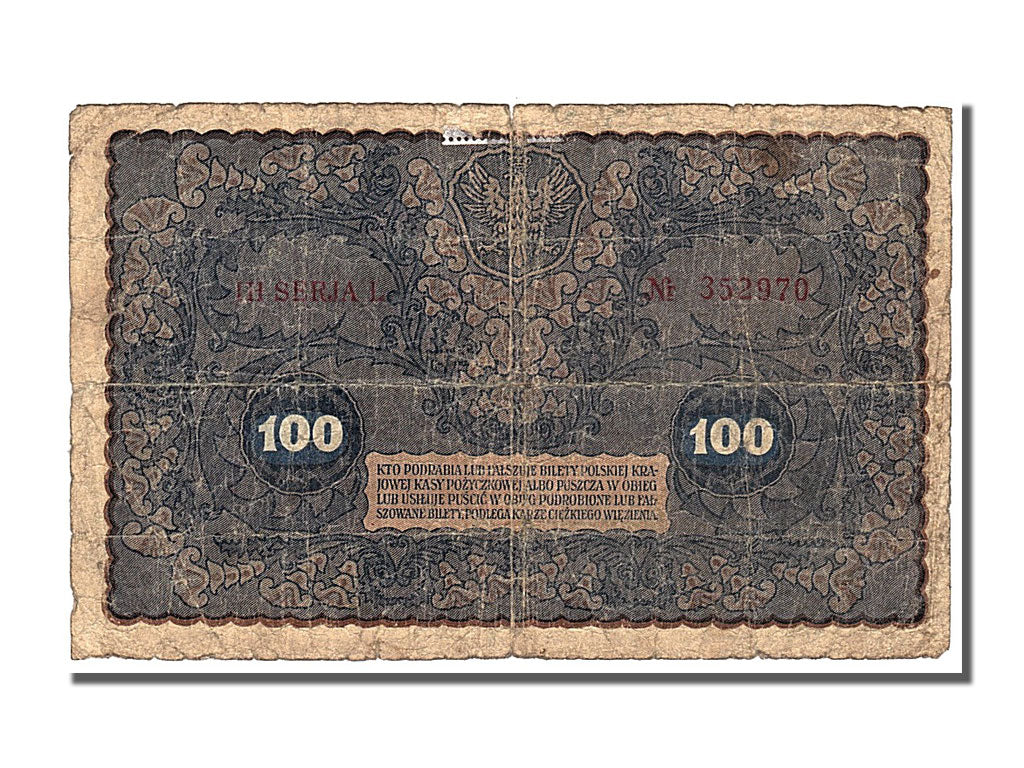 Poland, 100 Marek, 1919, KM #27, 1919-08-23, VF(20-25), L