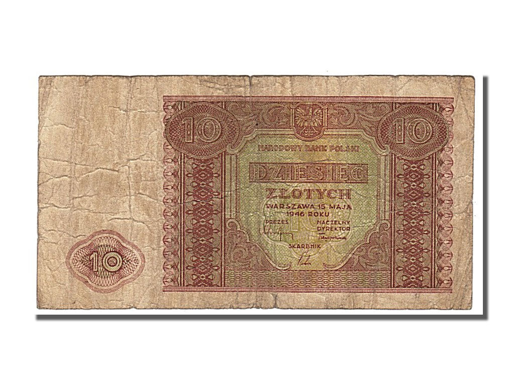 Pologne, 10 Zlotych type 1946
