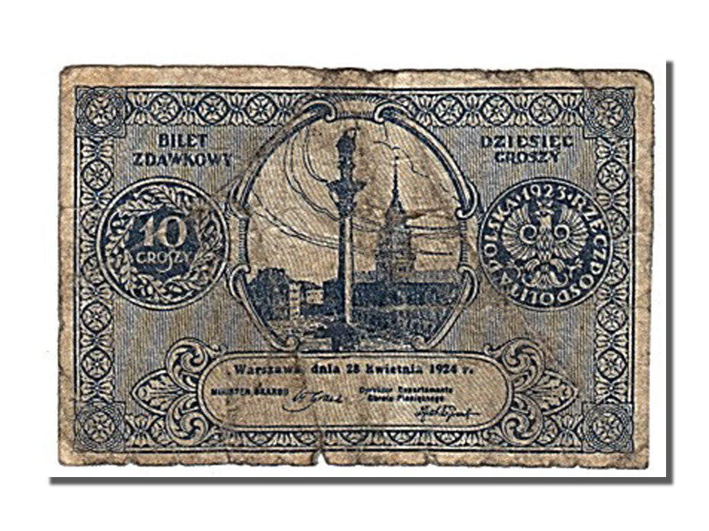 Poland, 10 Groszy, 1924, KM #44, 1924-04-28, VF(20-25)