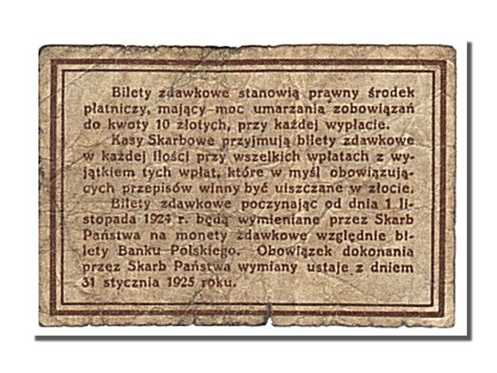 Poland, 10 Groszy, 1924, KM #44, 1924-04-28, VF(20-25)