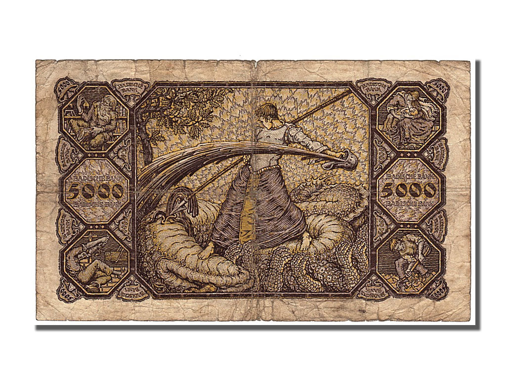 German States, 5000 Mark, 1922, KM #S909, 1922-12-01, VF(20-25), A