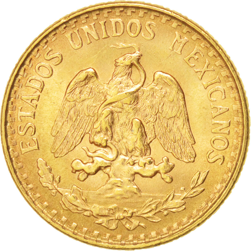 Mexico, 2 Pesos, 1945, Mexico City, MS(63), Gold, KM:461