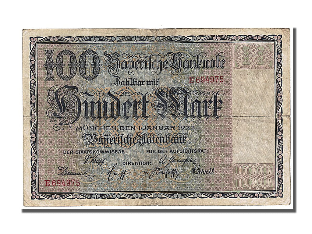 German States, 100 Mark, 1922, KM #S923, 1922-01-01, EF(40-45), E