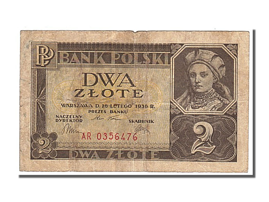Poland, 2 Zlote, 1936, KM #76a, 1936-02-26, EF(40-45), AR