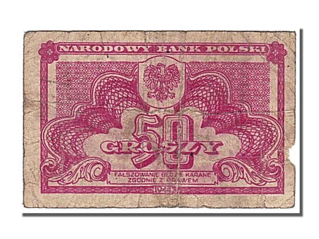 Poland, 50 Groszy, 1944, KM #104a, VF(20-25)