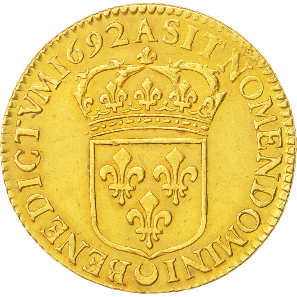Münze, Frankreich, Louis XIV, Double louis d'or à l'écu, 2 Louis D'or, 1692