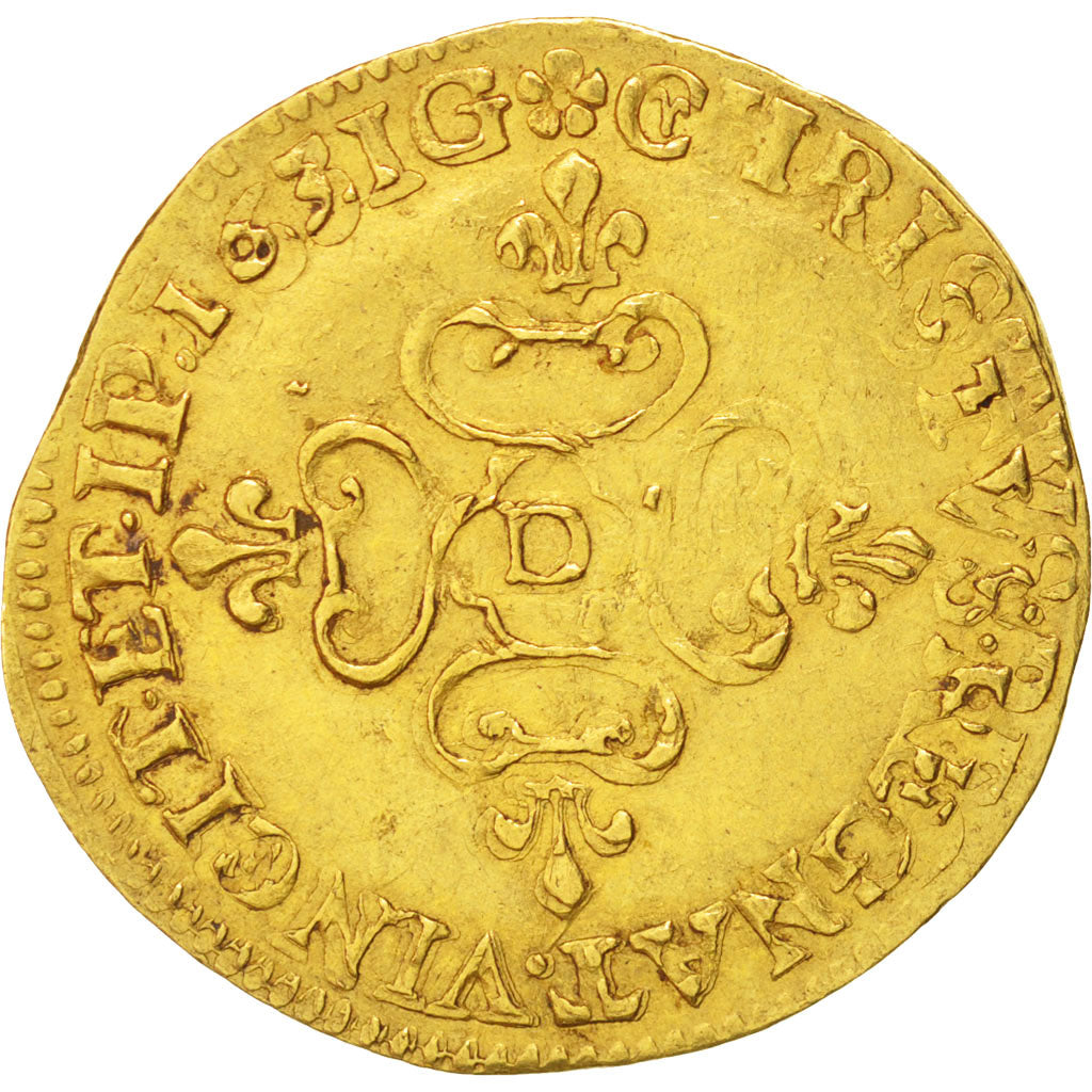 Coin, France, Louis XIII, Écu d'or, Ecu d'or, 1631, Lyon, EF(40-45), Gold