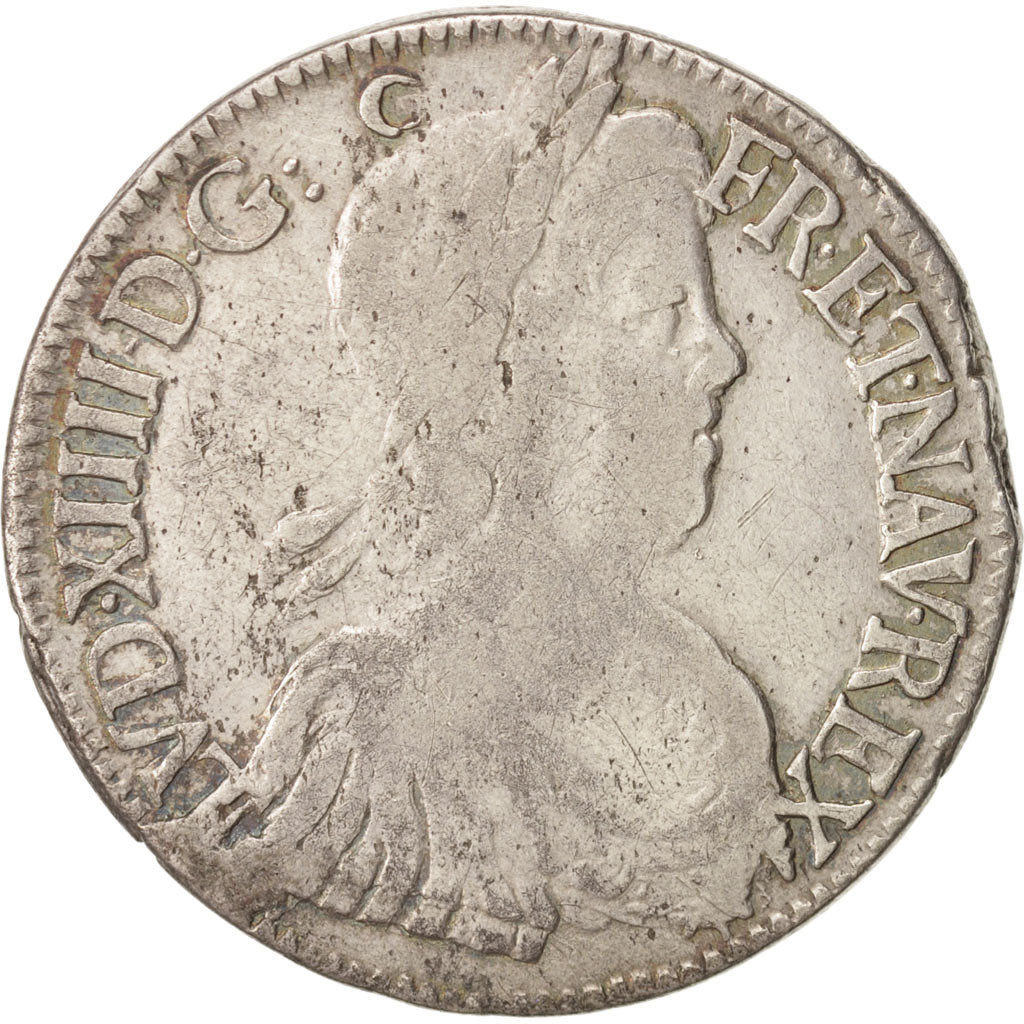Coin, France, Louis XIV, Écu à la mèche longue, Ecu, 1652, Rennes, VF(20-25)