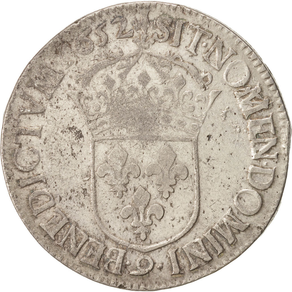 Coin, France, Louis XIV, Écu à la mèche longue, Ecu, 1652, Rennes, VF(20-25)