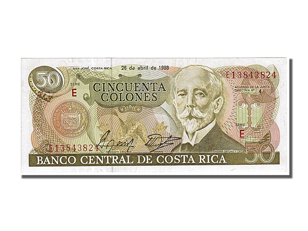 Banknote, Costa Rica, 50 Colones, 1988, 1988-04-26, UNC(65-70)