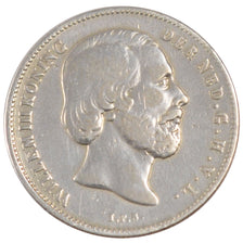 NETHERLANDS, 1/2 Gulden, 1861, KM #92, VF(30-35), Silver, 22, 4.83
