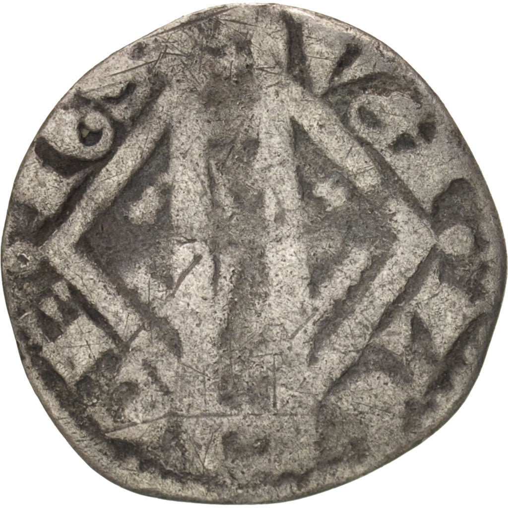 France, Hainaut, Denarius, Undated, Valenciennes, TB, Silver, Boudeau:2084