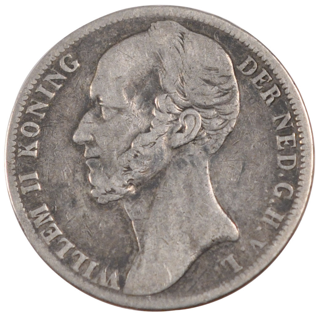 NETHERLANDS, Gulden, 1843, KM #66, VF(20-25), Silver, 28, 9.63