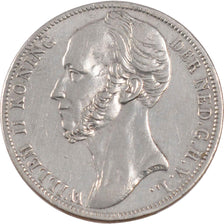 NETHERLANDS, Gulden, 1845, KM #66, AU(55-58), Silver, 28, 9.93