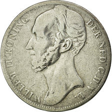 Munten, Nederland, William II, Gulden, 9,67, FR+, Zilver, KM:66