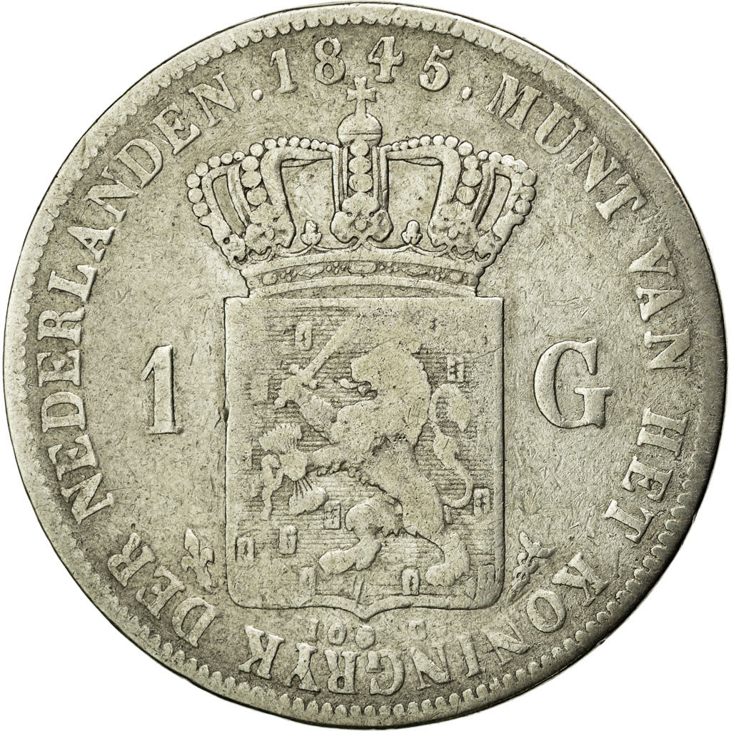 Coin, Netherlands, William II, Gulden, 9,67, VF(30-35), Silver, KM:66