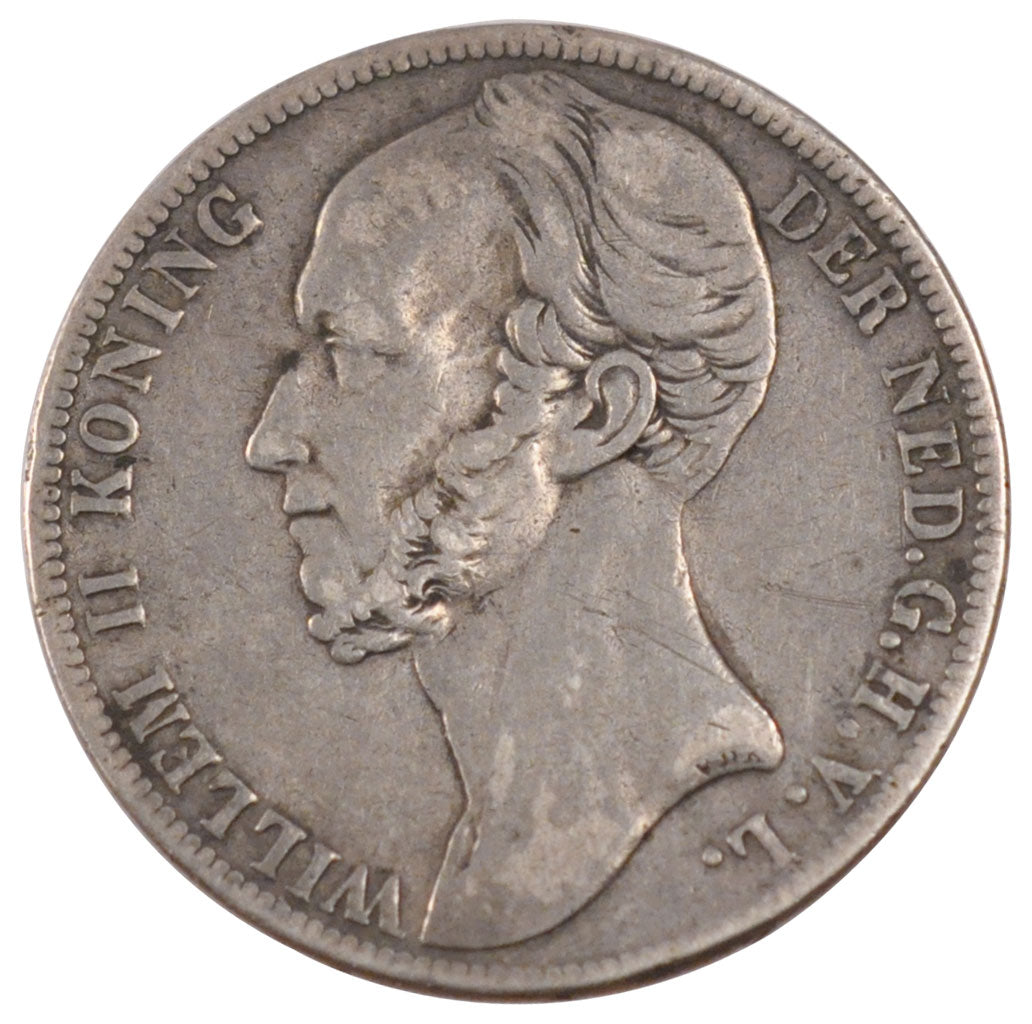 NETHERLANDS, Gulden, 1847, KM #66, EF(40-45), Silver, 28, 9.66