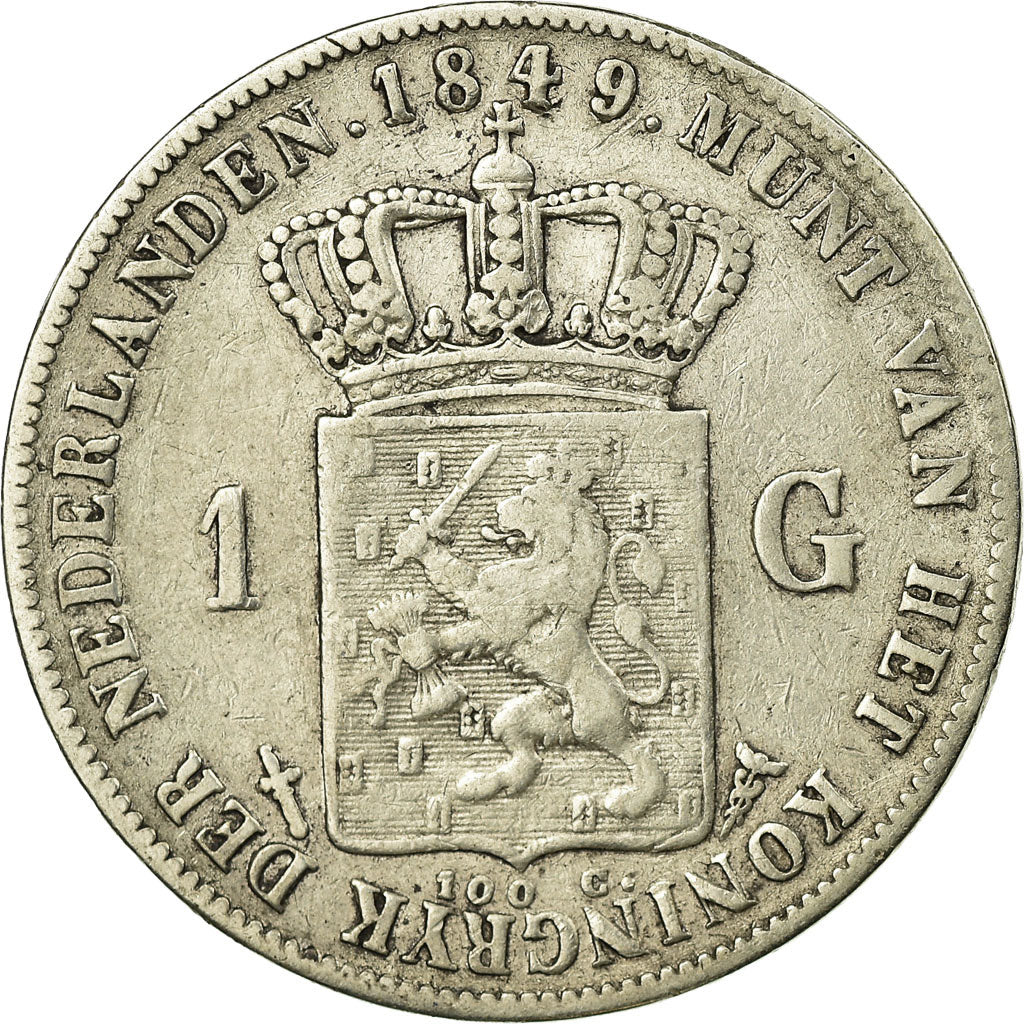 Coin, Netherlands, William II, Gulden, 1849, EF(40-45), Silver, KM:66