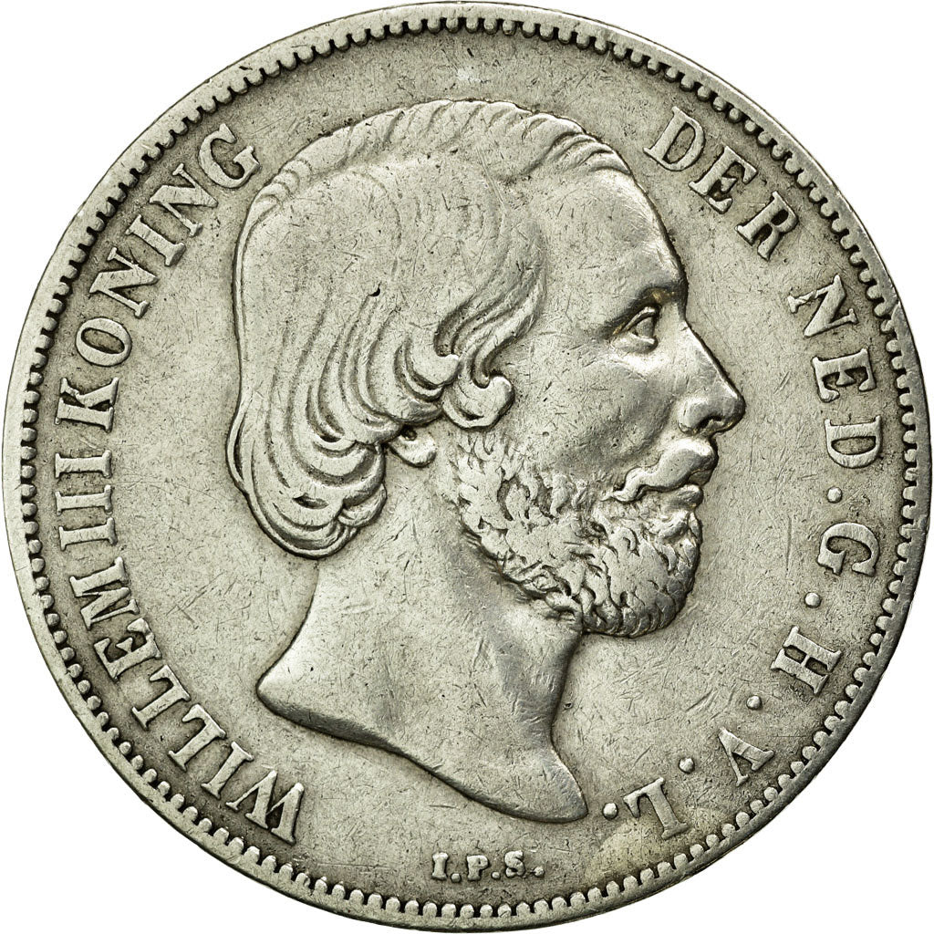 Coin, Netherlands, William III, Gulden, 1863, EF(40-45), Silver, KM:93