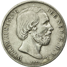Coin, Netherlands, William III, Gulden, 1863, EF(40-45), Silver, KM:93