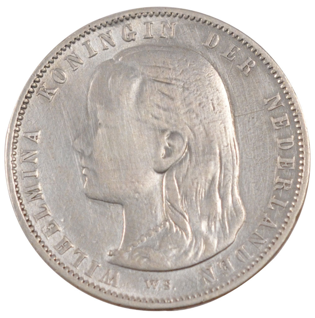 NETHERLANDS, Gulden, 1892, KM #117, EF(40-45), Silver, 28, 9.80