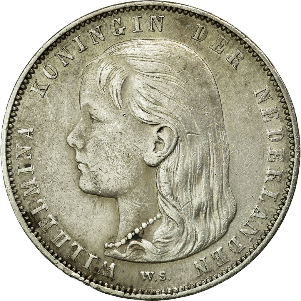 Münze, Niederlande, Wilhelmina I, Gulden, 1892, SS+, Silber, KM:117