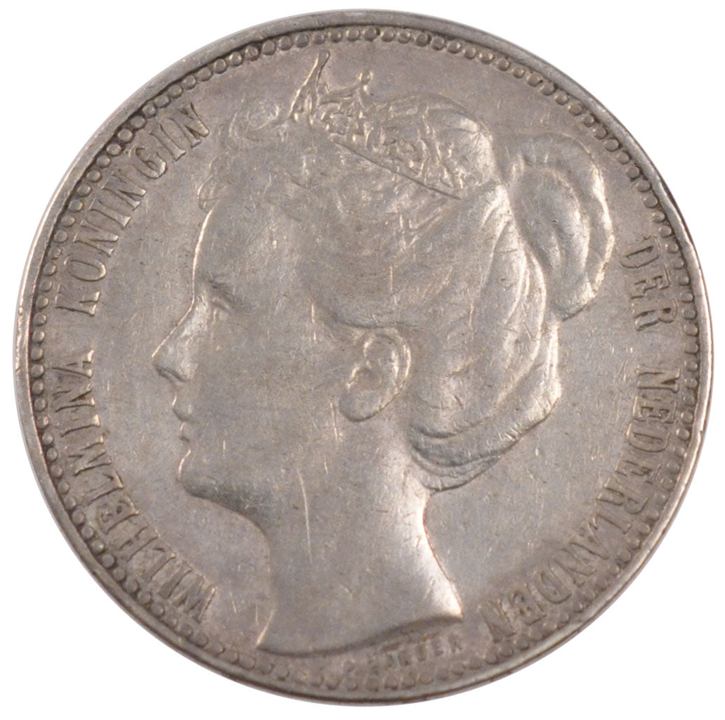 NETHERLANDS, Gulden, 1901, KM #122.1, EF(40-45), Silver, 28, 9.94