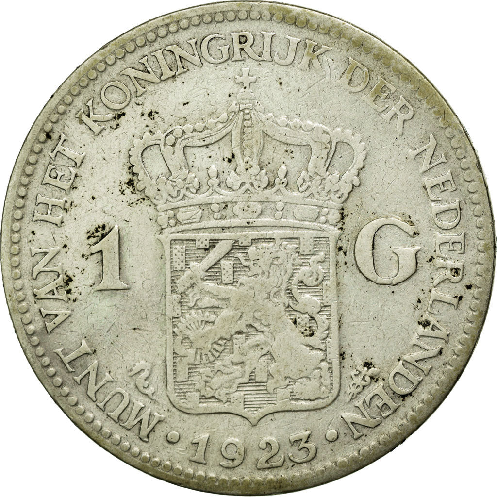 Coin, Netherlands, Wilhelmina I, Gulden, 1923, VF(30-35), Silver, KM:161.1