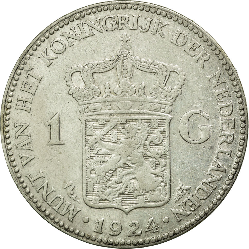 Münze, Niederlande, Wilhelmina I, Gulden, 1924, SS, Silber, KM:161.1