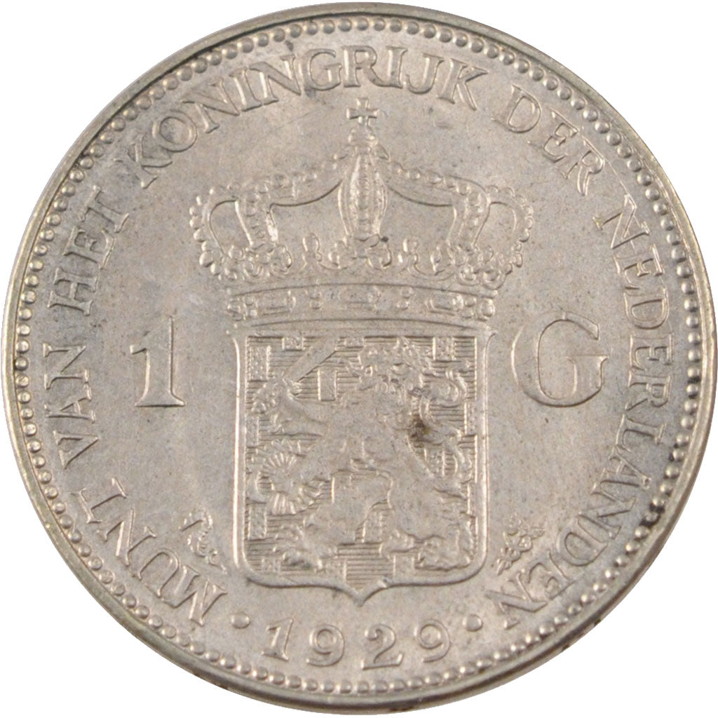 NETHERLANDS, Gulden, 1929, KM #161.1, AU(55-58), Silver, 28, 9.99
