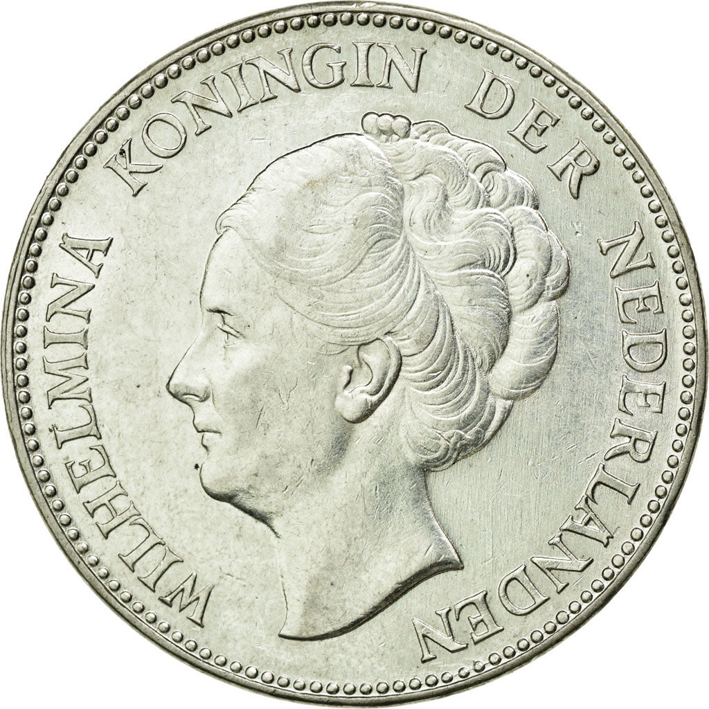 Coin, Netherlands, Wilhelmina I, Gulden, 1938, MS(60-62), Silver, KM:161.1
