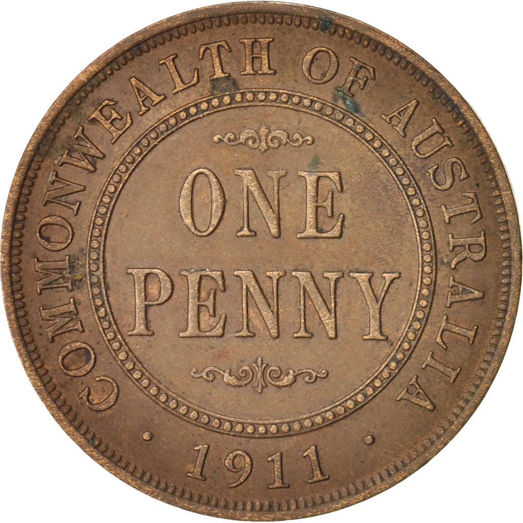 Australia, George V, Penny, 1911, AU(50-53), Bronze, KM:23