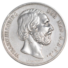 NETHERLANDS, 2-1/2 Gulden, 1858, KM #82, AU(50-53), Silver, 38, 24.82