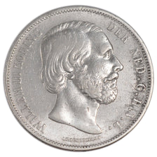 NETHERLANDS, 2-1/2 Gulden, 1873, KM #82, EF(40-45), Silver, 38, 24.78