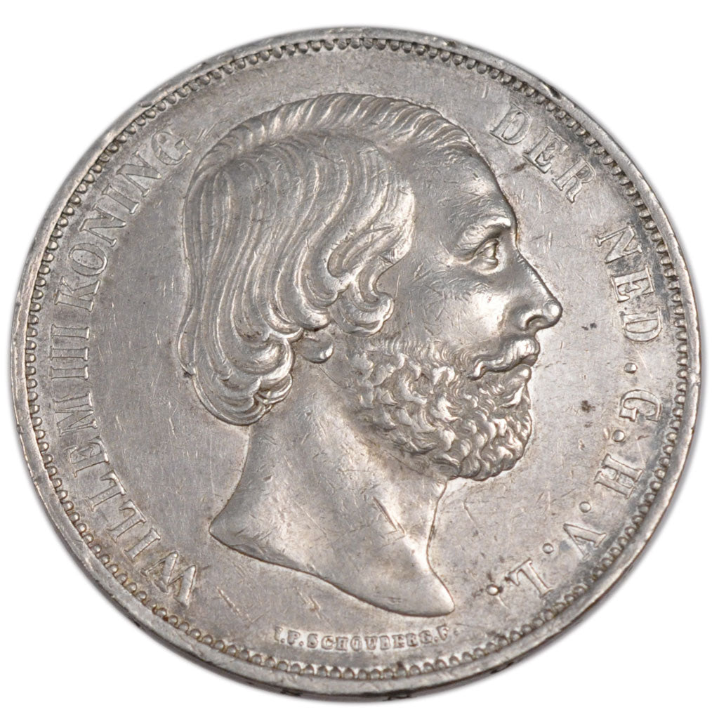 NETHERLANDS, 2-1/2 Gulden, 1873, KM #82, AU(55-58), Silver, 38, 24.93